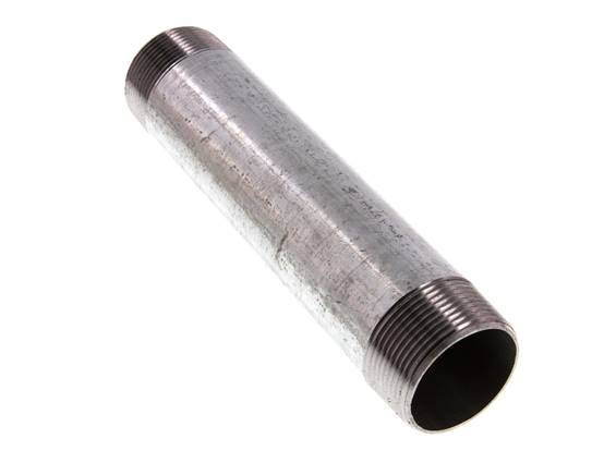 R 1 1/2'' Verzinkt Stalen Dubbele Pijpnippel 50 Bar DIN 2982 - 200mm