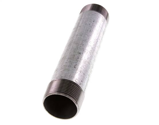 R 1 1/2'' Verzinkt Stalen Dubbele Pijpnippel 50 Bar DIN 2982 - 200mm