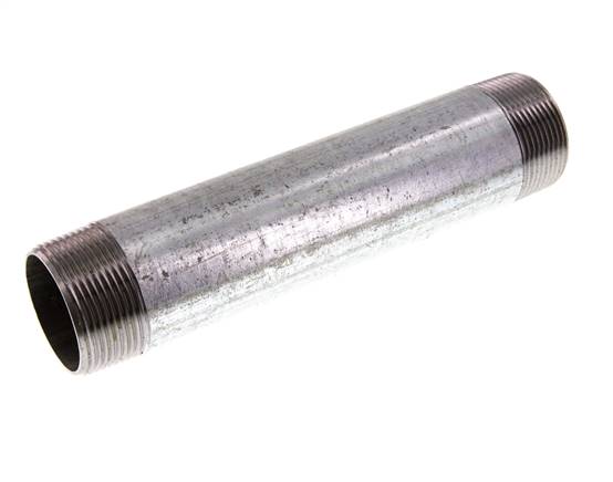 R 1 1/2'' Verzinkt Stalen Dubbele Pijpnippel 50 Bar DIN 2982 - 200mm