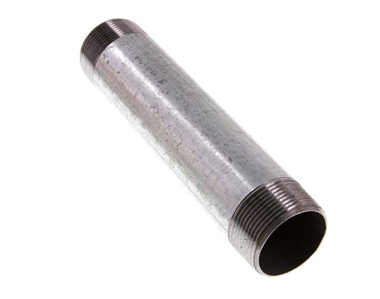 R 1 1/2'' Verzinkt Stalen Dubbele Pijpnippel 50 Bar DIN 2982 - 200mm