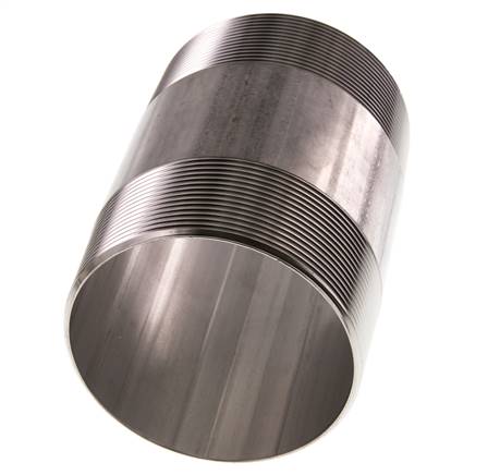 R 3'' RVS Dubbele Pijpnippel 20 Bar DIN 2982 - 120mm