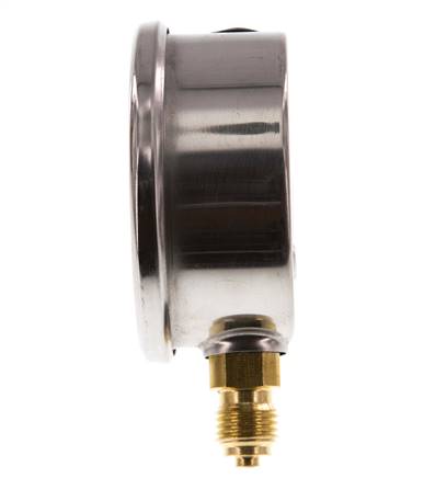 0..16 Bar Glycerine Manometer RVS/Messing 63 mm Klasse 1.6 Onderaansluiting