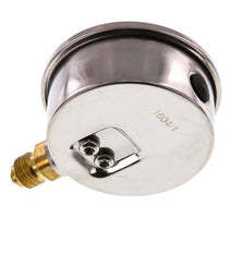0..1000 Bar Glycerine Manometer RVS/Messing 63 mm Klasse 1.6 Onderaansluiting