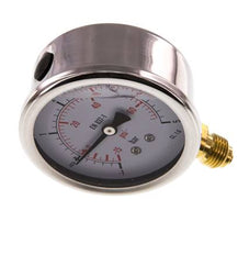 1..5 Bar Glycerine Manometer RVS/Messing 63 mm Klasse 1.6 Onderaansluiting
