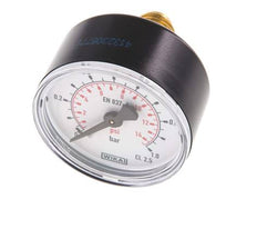 0..2.5 Bar Manometer Achteraansluiting Kunststof/Messing 50 mm Klasse 2.5