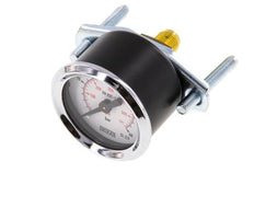 0...40 Bar (0..580 psi) Paneelmontage Manometer Staal/Brons 40 mm Klasse 2.5 (Beugel)