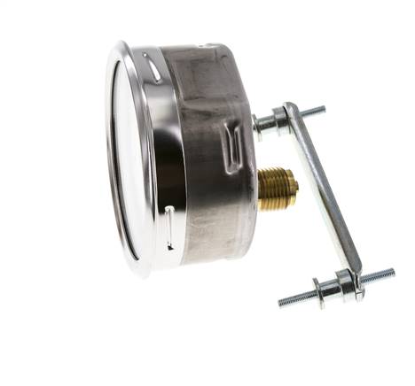 0...60 Bar (0..870 psi) Paneelmontage Manometer Staal/Brons 100 mm Klasse 1.0 (Beugel)