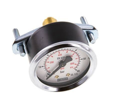 0...60 Bar (0..870 psi) Paneelmontage Manometer Staal/Brons 50 mm Klasse 2.5 (Beugel)
