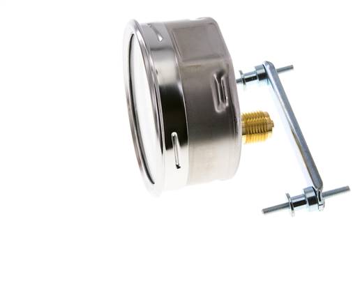 0...6 Bar (0..87 psi) Paneelmontage Manometer Staal/Brons 100 mm Klasse 1.0 (Beugel)