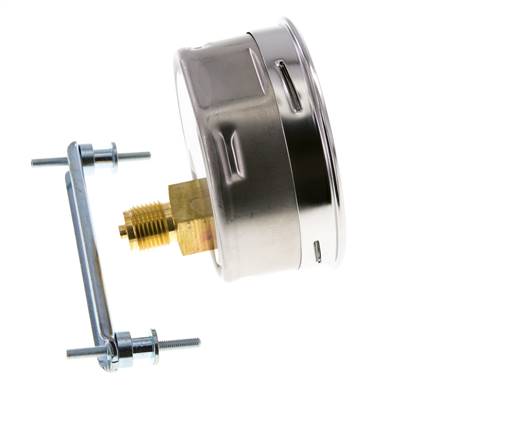 0...6 Bar (0..87 psi) Paneelmontage Manometer Staal/Brons 100 mm Klasse 1.0 (Beugel)