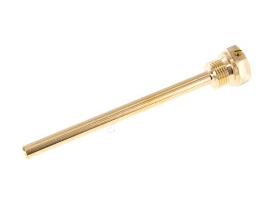 Koper Legering G 1/2 Inch Thermowell met Schroef voor 160mm Dompelbuis Max 160°C en 6 Bar