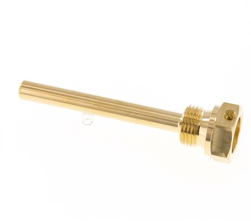 Koper Legering G 1/2 Inch Thermowell met Schroef voor 100mm Dompelbuis Max 160°C en 6 Bar