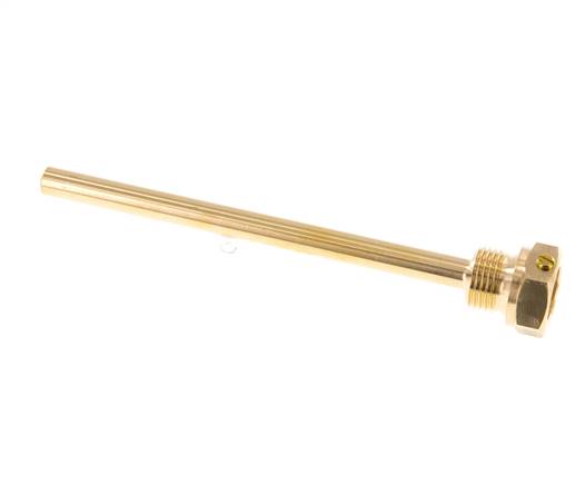 Koper Legering G 1/2 Inch Thermowell met Schroef voor 160mm Dompelbuis Max 160°C en 6 Bar