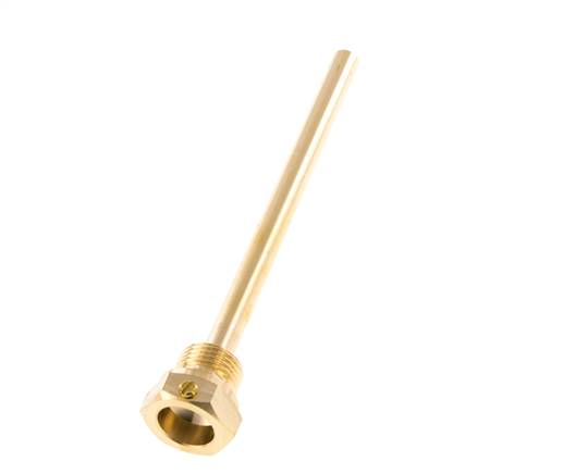 Koper Legering G 1/2 Inch Thermowell met Schroef voor 160mm Dompelbuis Max 160°C en 6 Bar