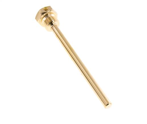 Koper Legering G 1/2 Inch Thermowell met Schroef voor 160mm Dompelbuis Max 160°C en 6 Bar