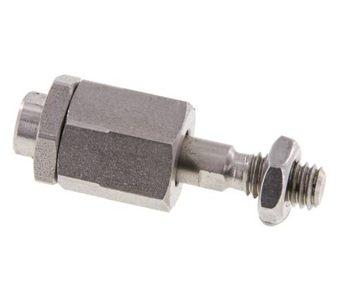 Zwevende koppeling M6 voor cilinder RVS 304 (1.4301)