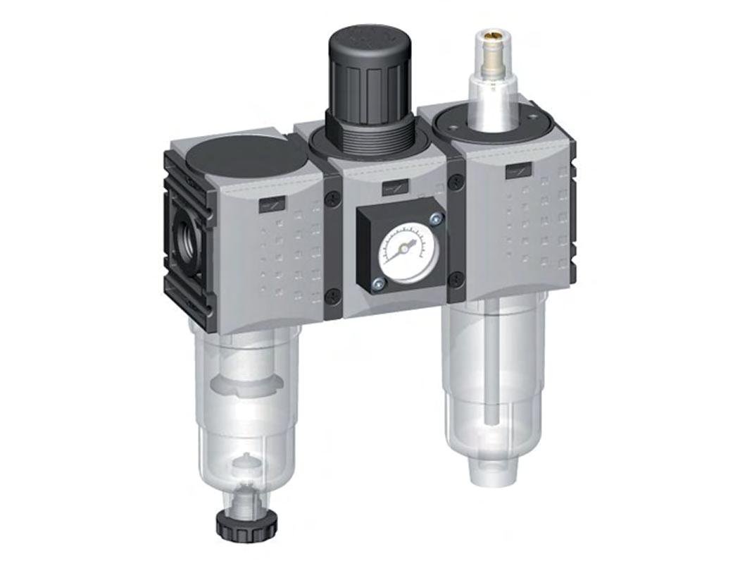 FRL 3-Delig G1/4'' 800l/min 0.2-4.0bar/3-58psi Auto (Gesloten Zonder Druk) 40 mm Manometer Polycarbonaat Futura 0