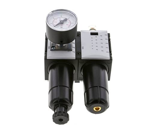 FRL 2-Delig G1/4'' 800l/min 0.2-4.0bar/3-58psi Semi-Auto 40 mm Manometer Metaal Futura 0