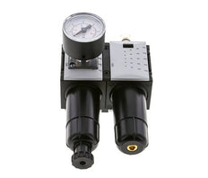 FRL 2-Delig G1/4'' 800l/min 0.2-4.0bar/3-58psi Semi-Auto 40 mm Manometer Metaal Futura 0