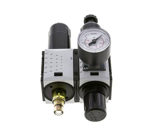 FRL 2-Delig G1/4'' 800l/min 0.2-4.0bar/3-58psi Semi-Auto 40 mm Manometer Metaal Futura 0