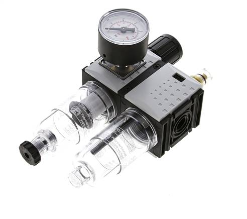 FRL 2-Delig G1/4'' 800l/min 0.2-4.0bar/3-58psi Semi-Auto 40 mm Manometer Polycarbonaat Futura 0