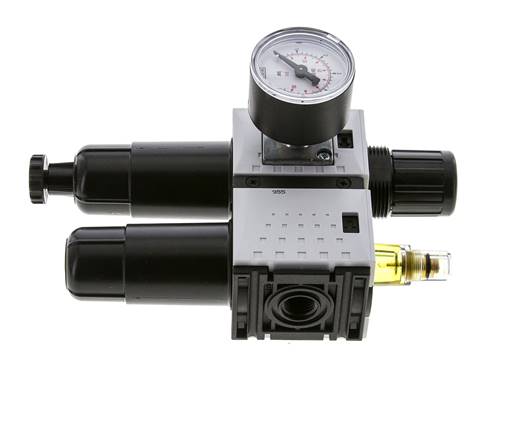 FRL 2-Delig G1/4'' 800l/min 0.2-4.0bar/3-58psi Semi-Auto 40 mm Manometer Metaal Futura 0