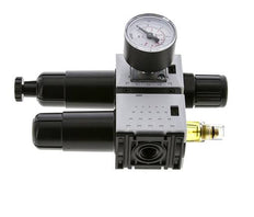 FRL 2-Delig G1/4'' 800l/min 0.2-4.0bar/3-58psi Semi-Auto 40 mm Manometer Metaal Futura 0