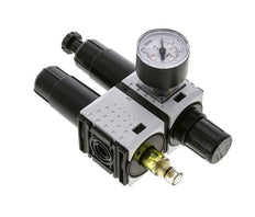 FRL 2-Delig G1/4'' 800l/min 0.2-4.0bar/3-58psi Semi-Auto 40 mm Manometer Metaal Futura 0