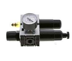 FRL 2-Delig G1/4'' 800l/min 0.2-4.0bar/3-58psi Semi-Auto 40 mm Manometer Metaal Futura 0