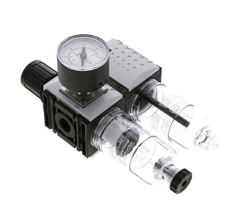 FRL 2-Delig G1/4'' 800l/min 0.2-4.0bar/3-58psi Semi-Auto 40 mm Manometer Polycarbonaat Futura 0