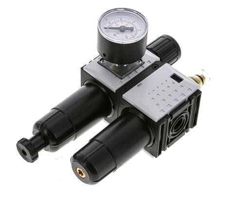 FRL 2-Delig G1/4'' 800l/min 0.2-4.0bar/3-58psi Semi-Auto 40 mm Manometer Metaal Futura 0