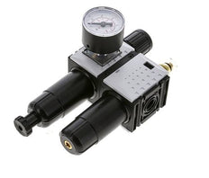 FRL 2-Delig G1/4'' 800l/min 0.2-4.0bar/3-58psi Semi-Auto 40 mm Manometer Metaal Futura 0