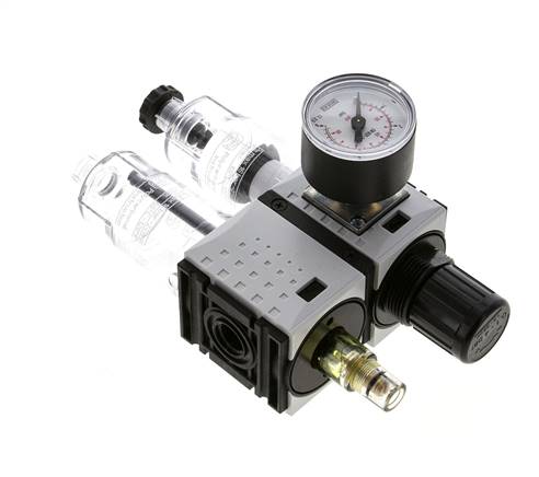 FRL 2-Delig G1/4'' 800l/min 0.2-4.0bar/3-58psi Semi-Auto 40 mm Manometer Polycarbonaat Futura 0