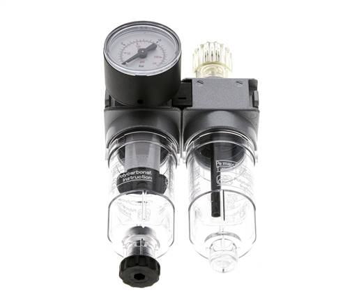 FRL 2-Delig G1/8'' 700l/min 0.5-10.0bar/7-145psi Semi-Auto 40 mm Manometer Polycarbonaat Multifix 0