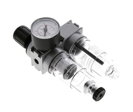 FRL 2-Delig G1/8'' 700l/min 0.5-10.0bar/7-145psi Semi-Auto 40 mm Manometer Polycarbonaat Multifix 0