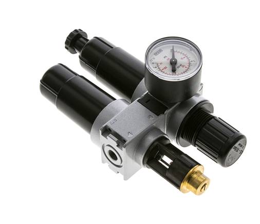 FRL 2-Delig G1/8'' 700l/min 0.5-10.0bar/7-145psi Semi-Auto 40 mm Manometer Metaal Multifix 0