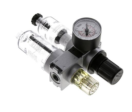 FRL 2-Delig G1/4'' 700l/min 0.2-6.0bar/3-87psi Semi-Auto 40 mm Manometer Polycarbonaat Multifix 0