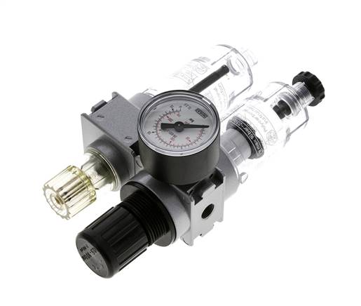 FRL 2-Delig G1/8'' 700l/min 0.5-10.0bar/7-145psi Semi-Auto 40 mm Manometer Polycarbonaat Multifix 0