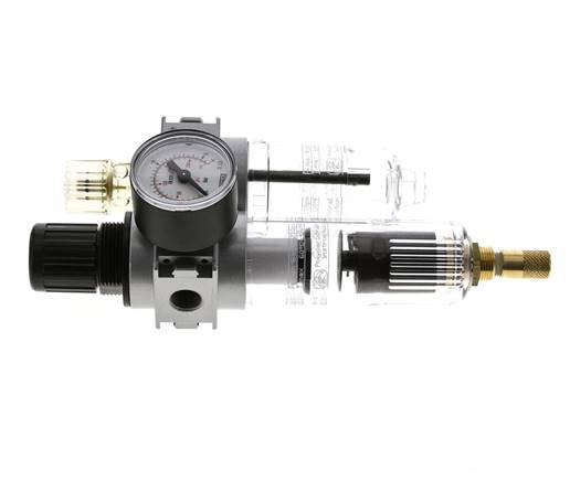 FRL 2-Delig G1/4'' 700l/min 0.5-10.0bar/7-145psi Auto 40 mm Manometer Polycarbonaat Multifix 0