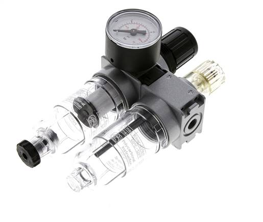 FRL 2-Delig G1/8'' 700l/min 0.5-10.0bar/7-145psi Semi-Auto 40 mm Manometer Polycarbonaat Multifix 0