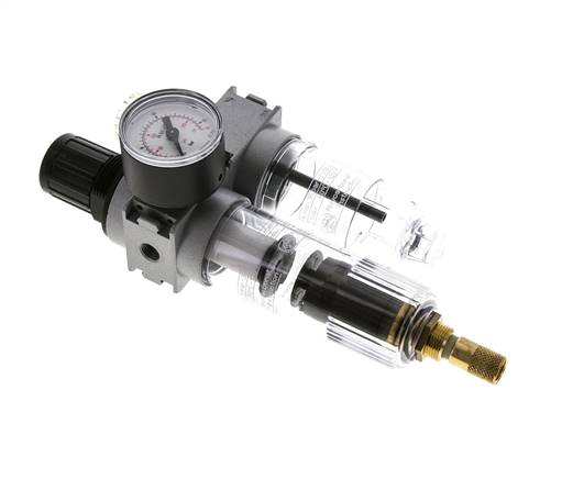 FRL 2-Delig G1/8'' 700l/min 0.5-10.0bar/7-145psi Auto 40 mm Manometer Polycarbonaat Multifix 0