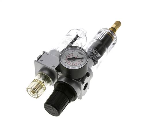 FRL 2-Delig G1/4'' 700l/min 0.2-6.0bar/3-87psi Auto 40 mm Manometer Polycarbonaat Multifix 0