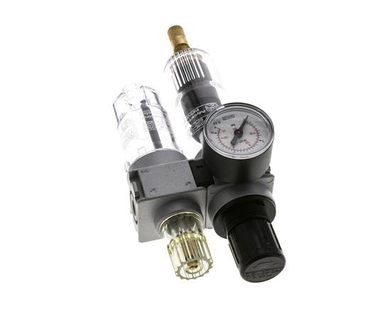 FRL 2-Delig G1/8'' 700l/min 0.5-10.0bar/7-145psi Auto 40 mm Manometer Polycarbonaat Multifix 0