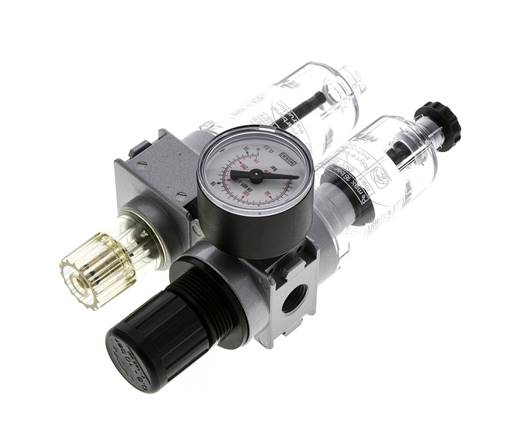 FRL 2-Delig G1/4'' 700l/min 0.5-10.0bar/7-145psi Semi-Auto 40 mm Manometer Polycarbonaat Multifix 0