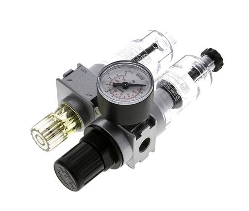 FRL 2-Delig G1/4'' 700l/min 0.2-6.0bar/3-87psi Semi-Auto 40 mm Manometer Polycarbonaat Multifix 0