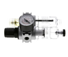 FRL 2-Delig G1/4'' 700l/min 0.2-6.0bar/3-87psi Semi-Auto 40 mm Manometer Polycarbonaat Multifix 0
