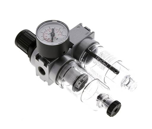 FRL 2-Delig G1/4'' 700l/min 0.2-6.0bar/3-87psi Semi-Auto 40 mm Manometer Polycarbonaat Multifix 0