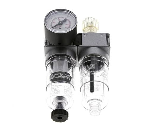 FRL 2-Delig G1/4'' 700l/min 0.5-10.0bar/7-145psi Semi-Auto 40 mm Manometer Polycarbonaat Multifix 0