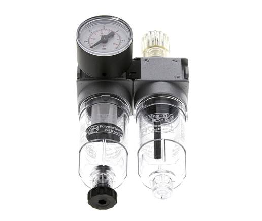 FRL 2-Delig G1/8'' 700l/min 0.1-3.0bar/1-44psi Semi-Auto 40 mm Manometer Polycarbonaat Multifix 0