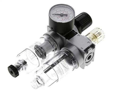 FRL 2-Delig G1/8'' 700l/min 0.2-6.0bar/3-87psi Semi-Auto 40 mm Manometer Polycarbonaat Multifix 0
